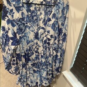 Floral Blue and White Women's Dress
